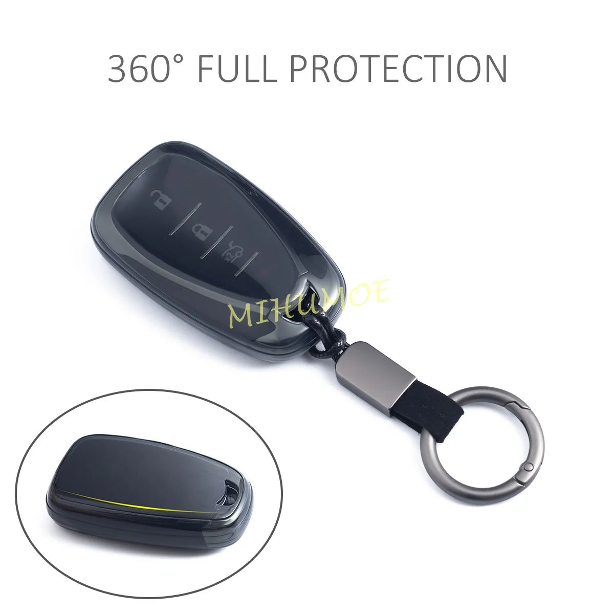 Black Transparent Key Fob Case Cover Keychain Car Accessories For
