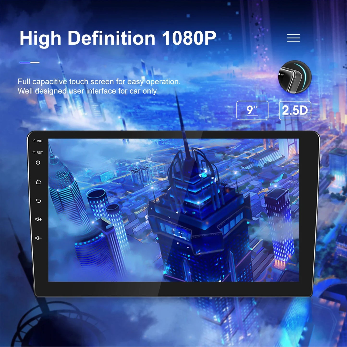 Podofo 2din Android GPS Car Stereo Carplay Radio Bluetooth FM Car MP5