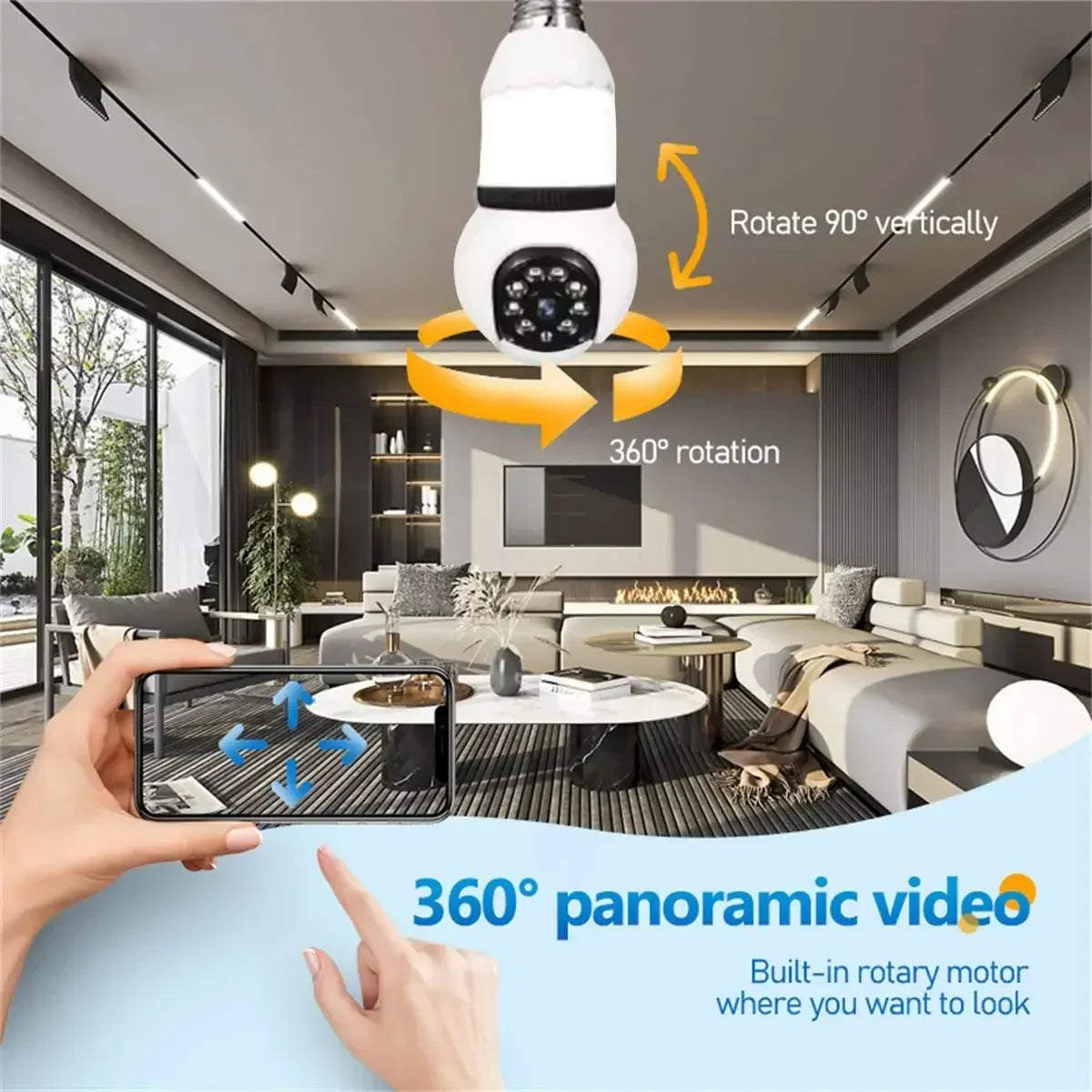 8MP Lamp Bulb WiFi Camera E27 LED Bulb Smart IP Camera Surveilance