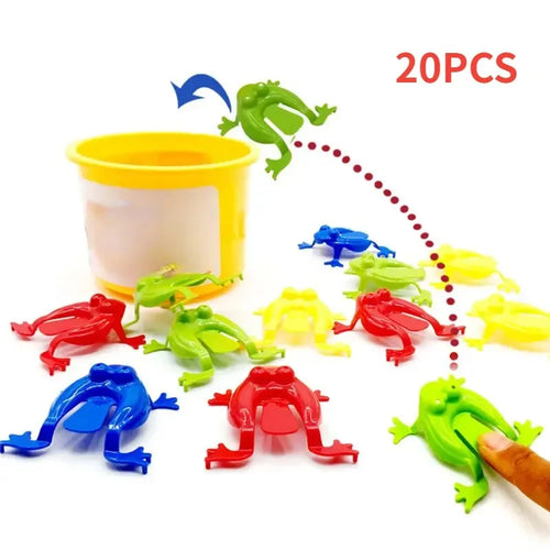 20pcs Solid Color Jumping Frog Plastic Bouncing Frog Jumping Frog