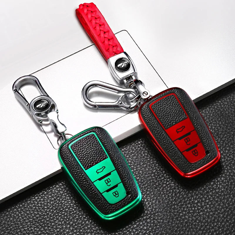 Leather Style Car Remote Key Case Cover Fob For Toyota Prius Camry