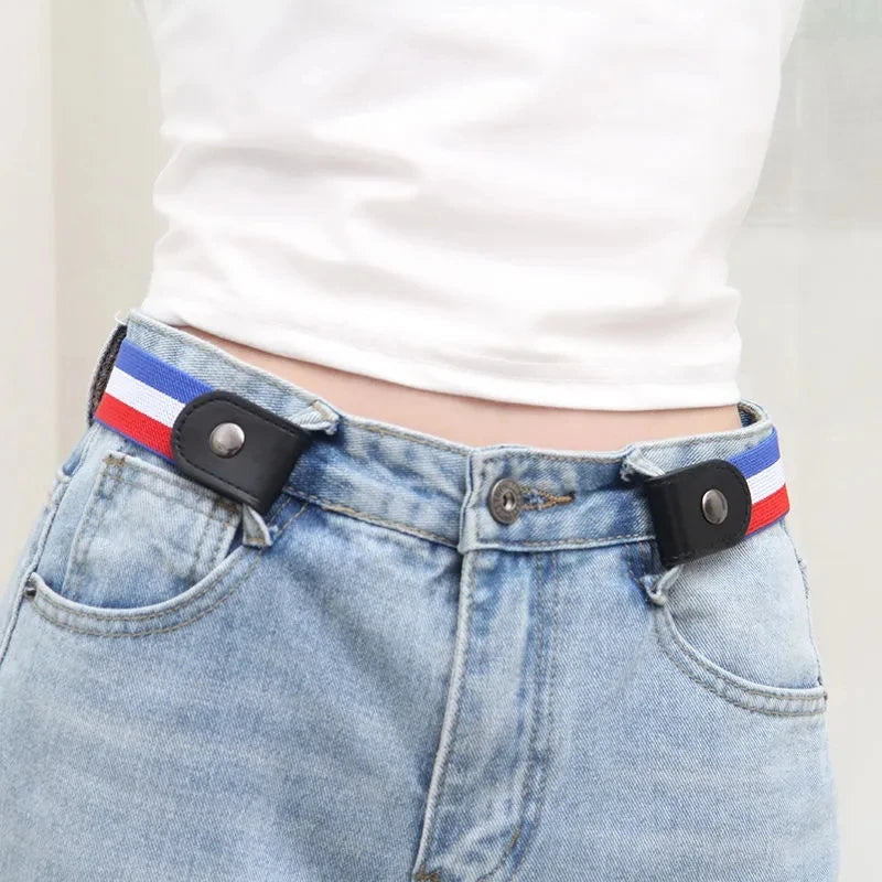 Simple And Fashionable Women'S Belt Elastic Lazy Men'S Belt Woven