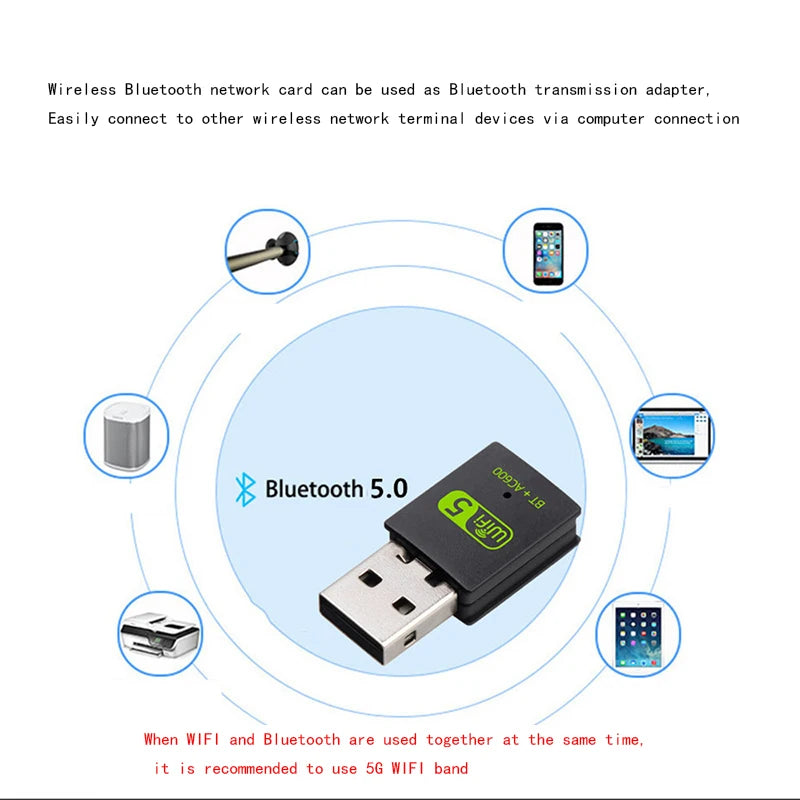 600M Dual-Band Wireless Network Card Drive Free 5G High-Speed Computer