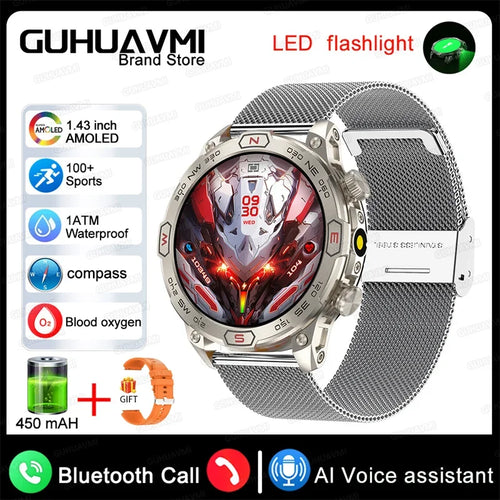 2024 New Outdoor Military GPS Truck Smart Watch Men AMOLED HD Screen