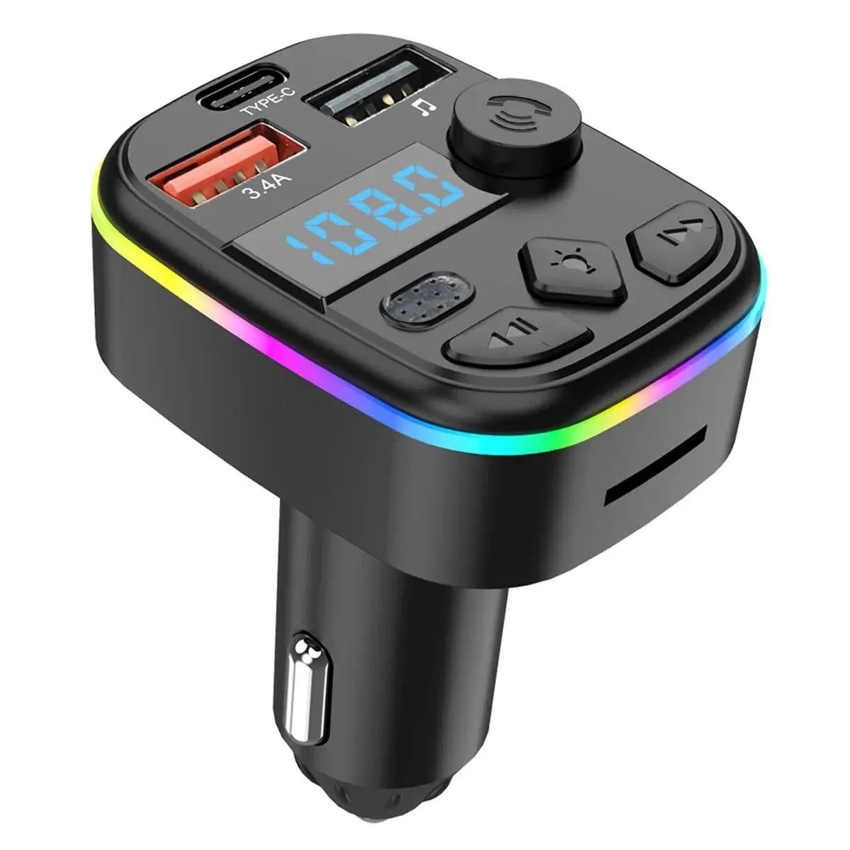 FM Transmitter Support TF Card U Disk Car MP3 Player Dual USB Type C