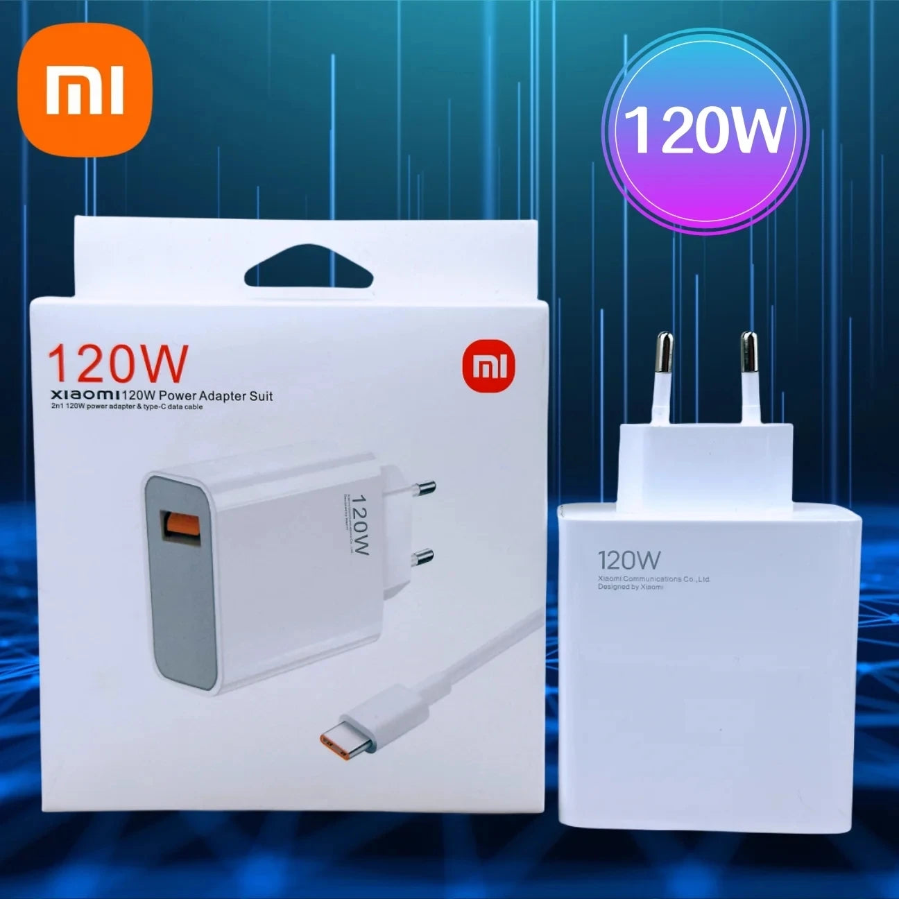 Xiaomi Original Charger Turbo Fast Charge 120W EU Hypercharge Gan