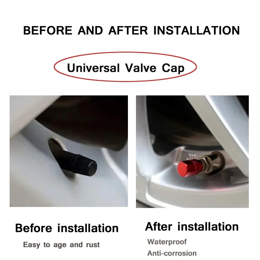 8pcs Tire Air Nozzle Cap Aluminum Alloy Car Modified Valve Airtight