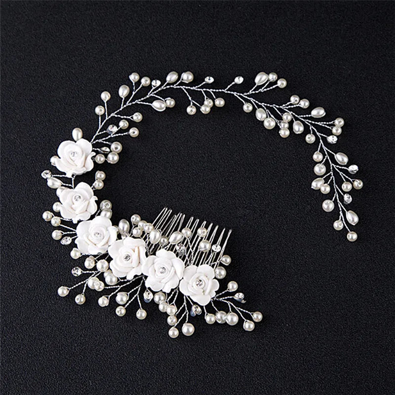 Made Hair Color Pearl Wedding Hair Combs Hair Accessories for Bridal