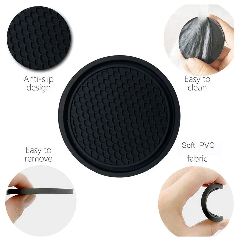 2pcs Car Cup Holder Anti-Slip Coasters Premium PVC Car Coasters