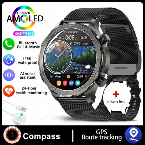 2024 New For Huawei Xiaomi GPS Sports Smartwatch Men NFC Compass