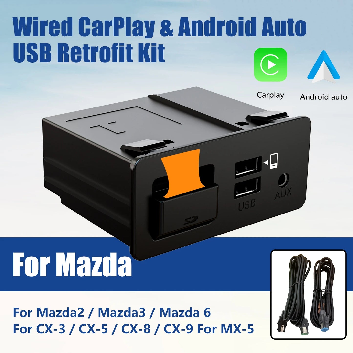 Mazda CarPlay and Android Auto USB Media Hub Retrofit Kit, Support
