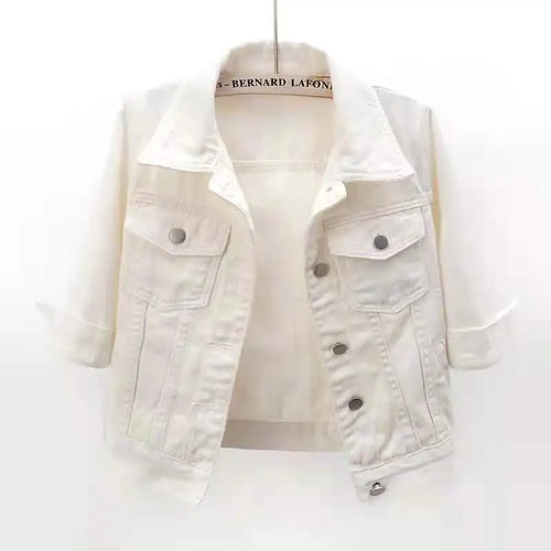 Women Denim Jacket Spring Autumn Short Coat Pink Jean Jackets Casual