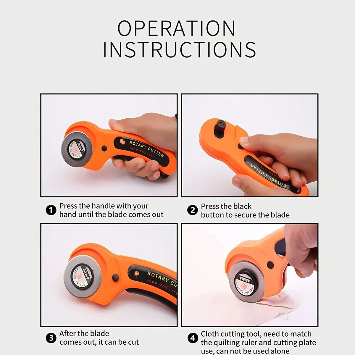 Rotary Fabric Cutter, Suitable for Hand-Made Fabrics, Cards, Clothing
