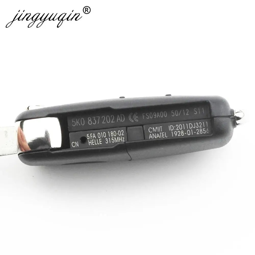 jingyuqin 3BT Remote Flip key 434MHz ID48 Chip for VW Volkswagen GOLF