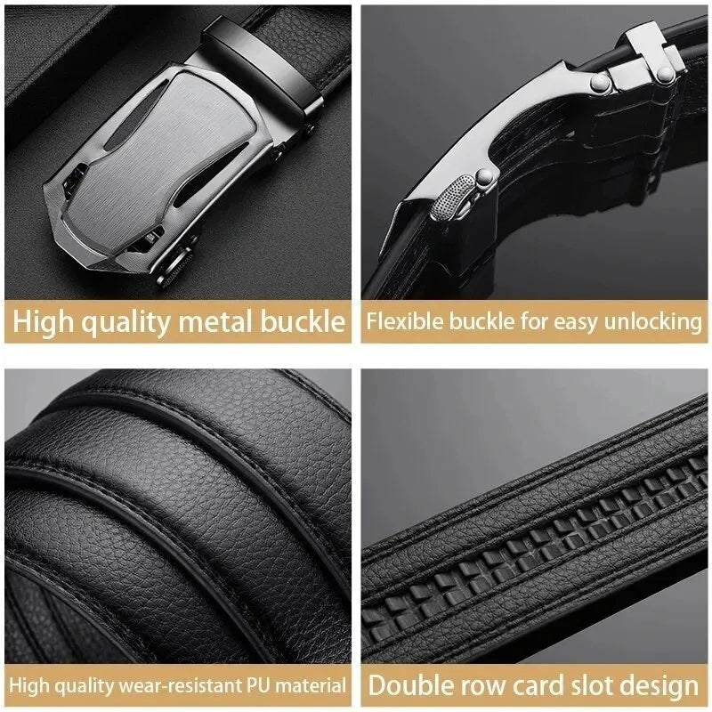 Fashion Business Men'S Belt Genuine Luxury Brand Belt Metal Buckle