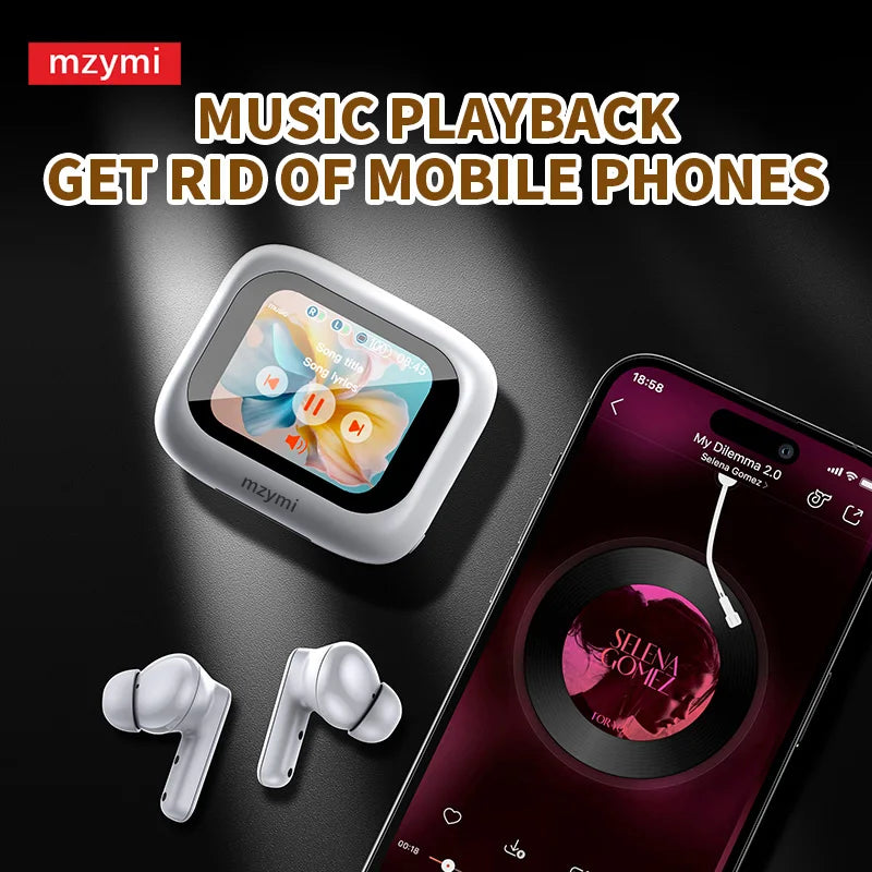 mzymi Full In Touch Screen Headphone ANC E18 Pro Bluetooth Earphone