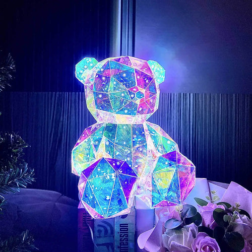 30cm Teddy Bear Doll Gift Lamp Colorful Sparkling Romantic Surprise
