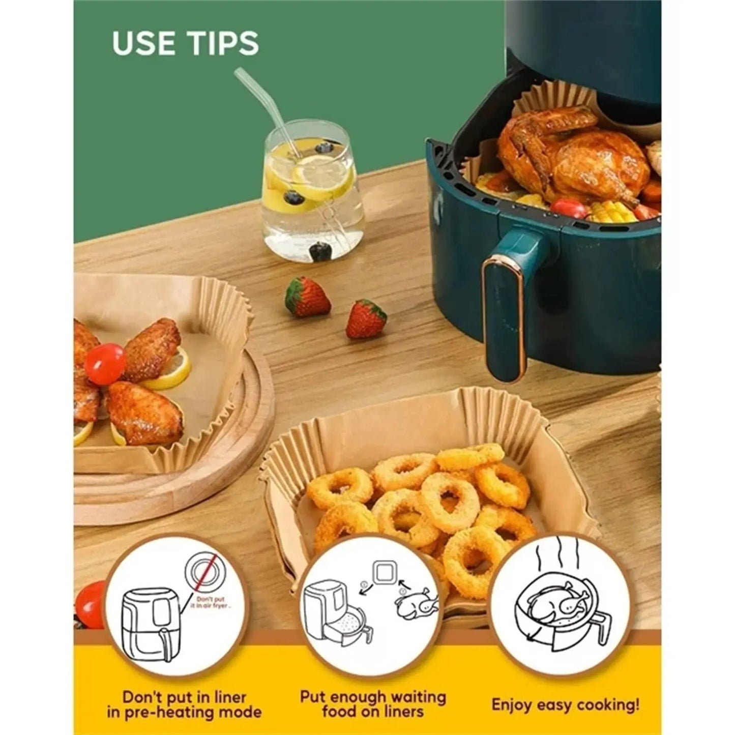 Air Fryer Paper Airfryer Disposable Containers Airfryer Baking Paper
