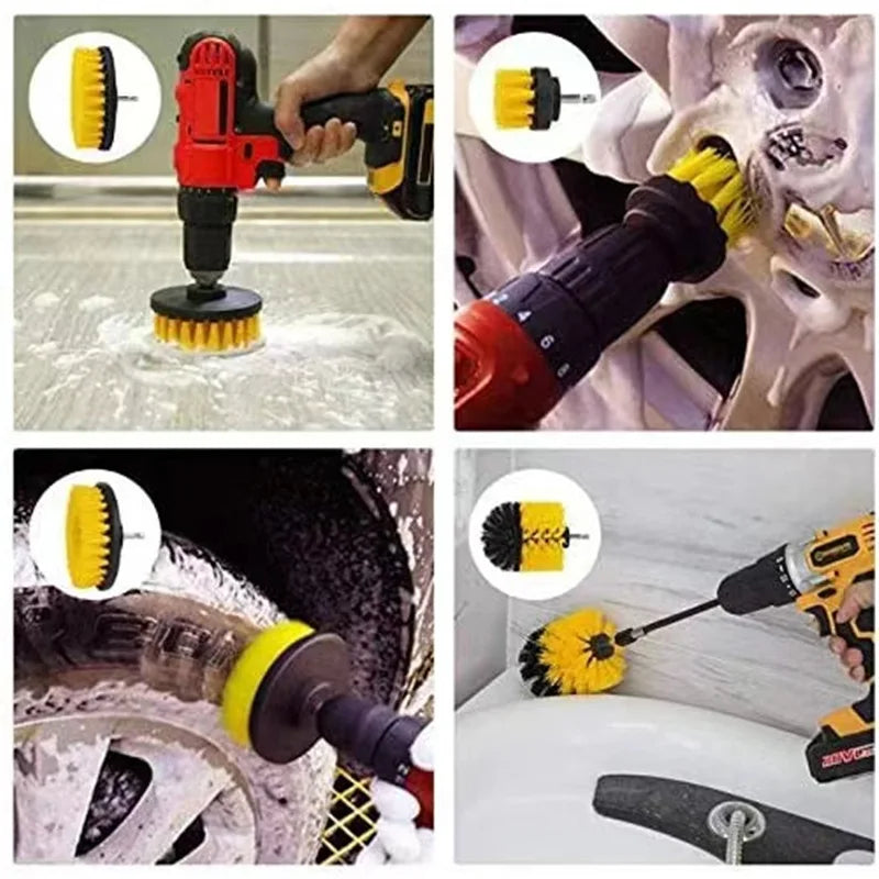 22 /3Pcs Electric Drill-Brush Kit Power Scrubber Brush For Carpet