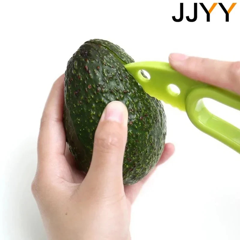 JJYY 3 In 1 Avocado Slicer Shea Corer Butter Fruit Peeler Cutter Pulp