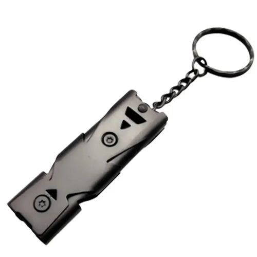 1Pcs Double Pipe Whistle Pendant Keychain High Decibel Outdoor