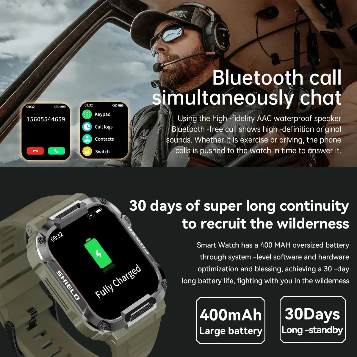 Xiaomi Rugged Military Smart Watch Men For Android IOS Ftiness Watches