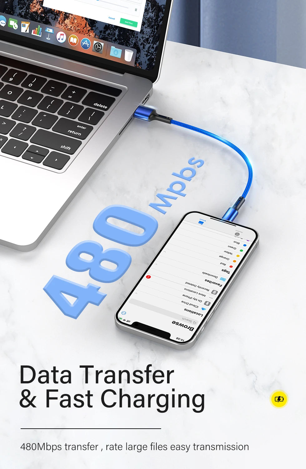 Quick Charge USB Cable For iPhone 12 13 14 11 Pro X Max 6 7 8 Plus 5