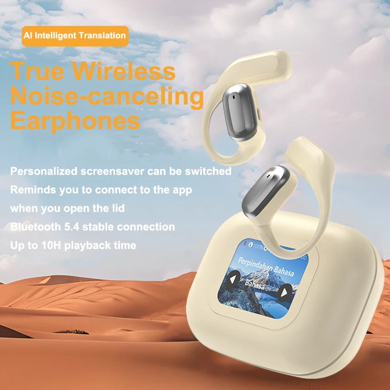 Ai Translation Touch Color Screen Ear-Hanging Earphones Bluetooth