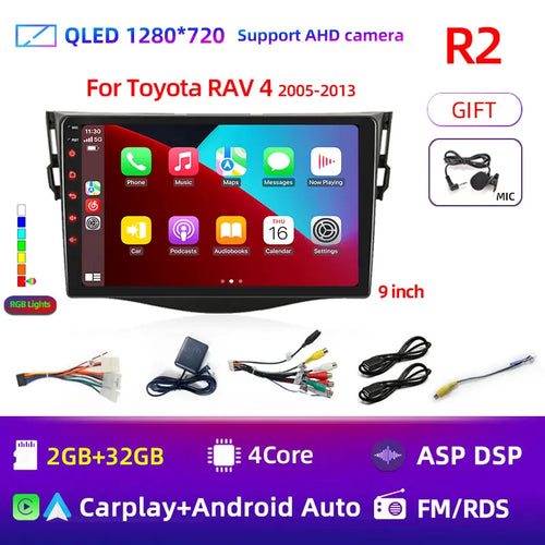 9" Android 12 Car Radio For Toyota RAV4 Rav 4 2005-2013 Multimedia