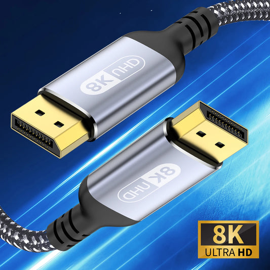 8K DP Cable DisplayPort Cable 1.4 High Speed Display Port Cord 8K@60Hz