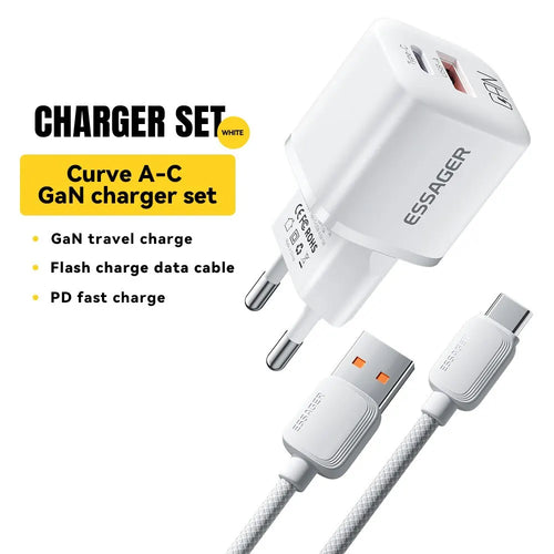 Essager 20W GaN USB Type C Charger PD Fast Charge Phone QC 3.0 Quick