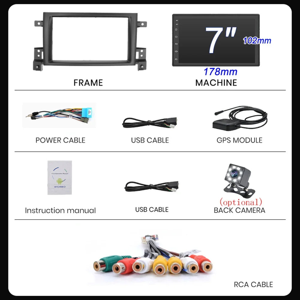 2din Car radio Android 13 For Suzuki Grand Vitara 3 2005-2010