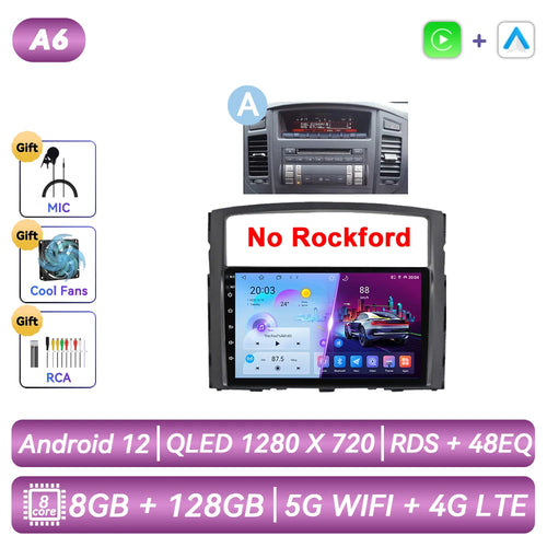 For Mitsubishi Pajero 4 2006-2014 Car Radio Android Automotive