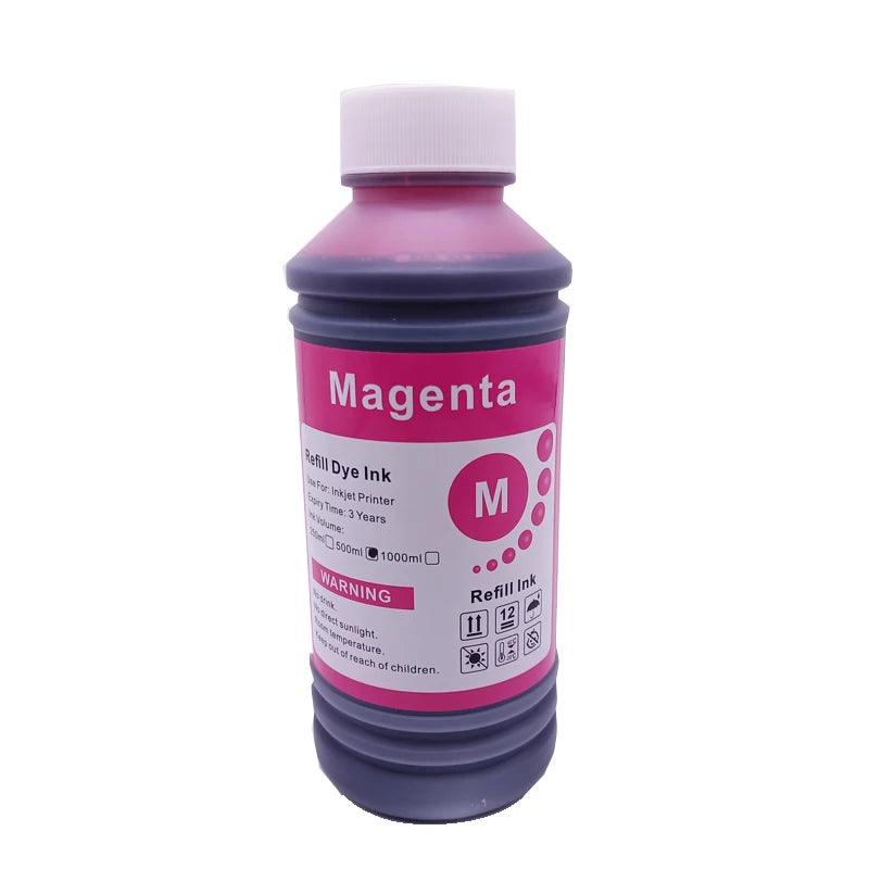 500ML Universal BK C M Y Refill Dye Based Ink Large Capacity Use For