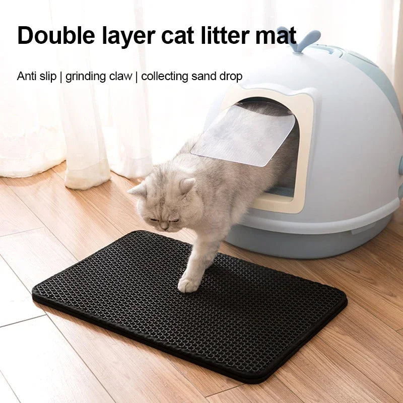 Cat Litter Mat EVA Double Layer Cat Litter Mat Cat Litter Basin Sand
