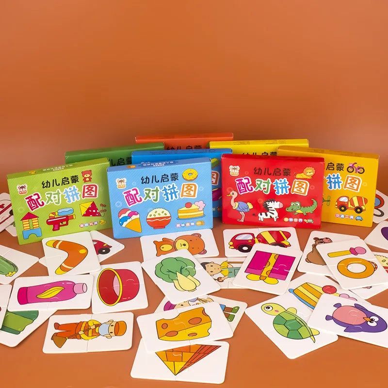 32 Pcs Enlightenment Card Matching Puzzle Early Education Cartoon