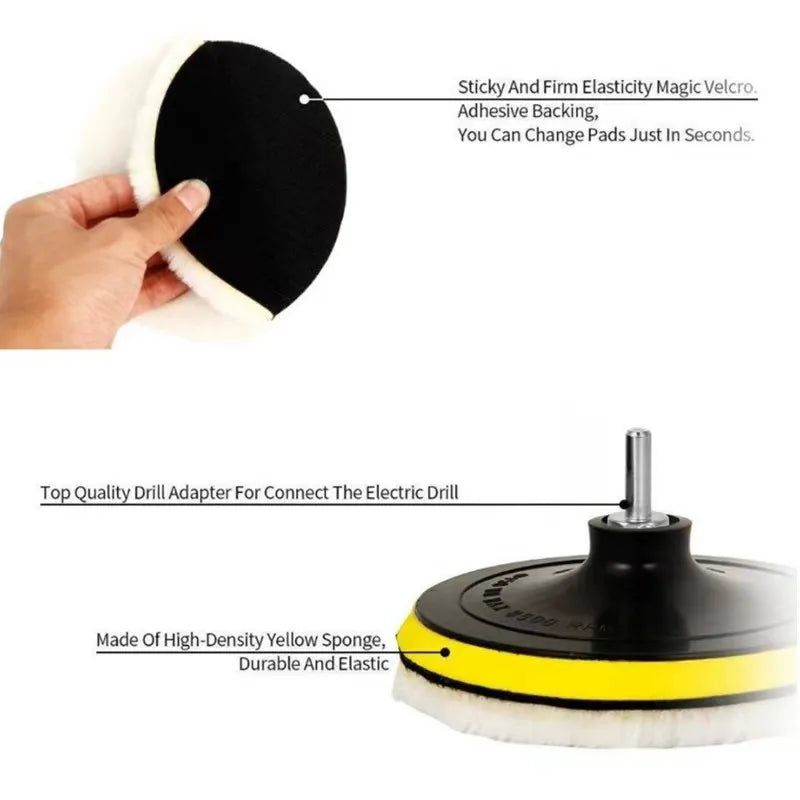 5 Piece 3/4/5 Inch Polishing Set Car GadgetsCar Polishing PadCar Wax