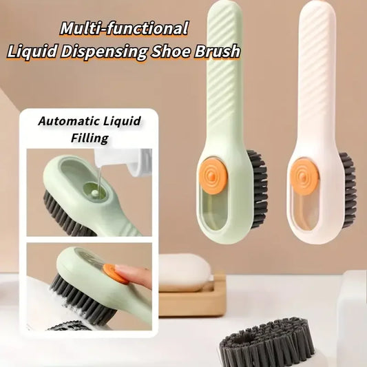 1pc Multi-function automatic spot shoe brush soft hair hand pressure