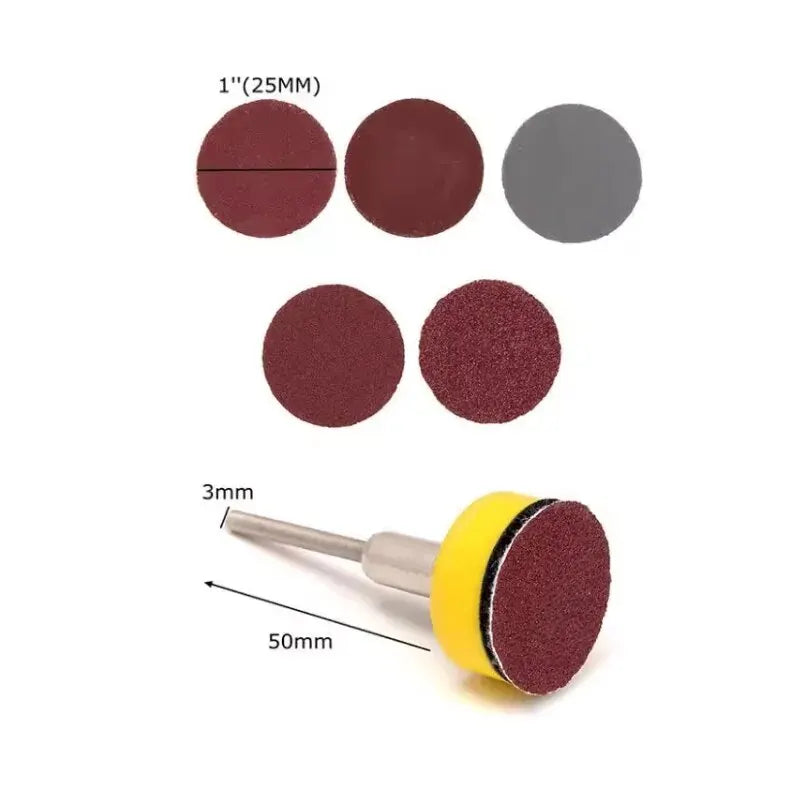 ITLY 1 Inch 100 Piece Sandpaper Set 25mm Sanding Disc Sanding Disc