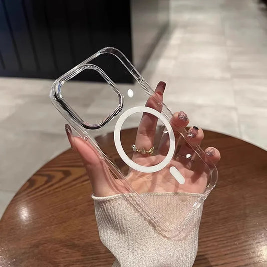 Acrylic Magnetic Case For iPhone 16 15 14 13 12 Pro Max Luxury Ultra