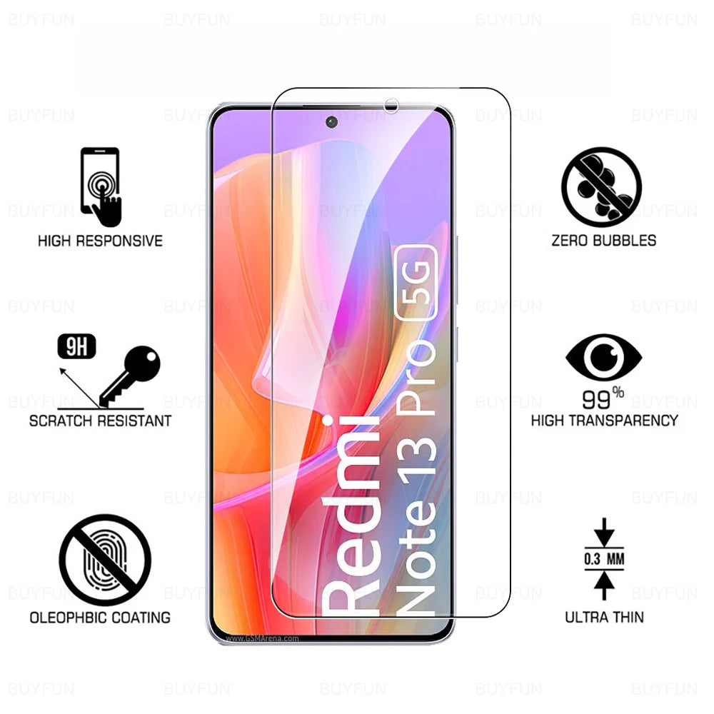 Redmy Note 13 Pro Global Case 6in1 HD Tempered Glass Screen Protector