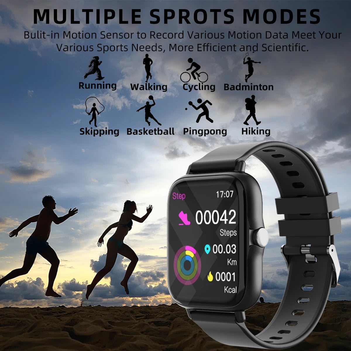 Waterproof Smart Watch with Heart Rate Answer Call Sleep Monitoring