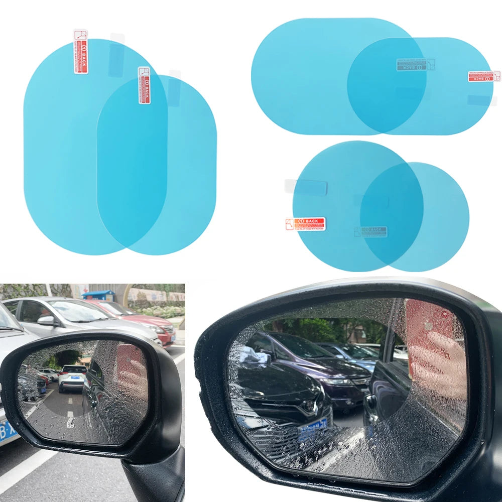 Car Rearview Mirror Film Side Window Rainproof Clear Film 2Pcs Anti