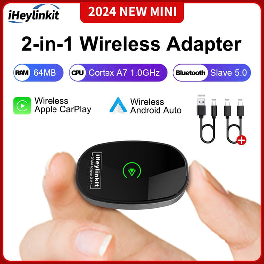 iHeylinkit 2024 NEW Wireless CarPlay Android Auto Wireless Adapter