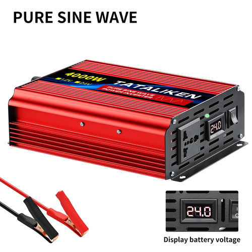 Pure Sine Wave Inverter 1000W-4000W DC 12V/24V to AC 220V 50hz Power