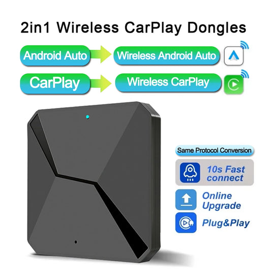 2in1 Wireless CarPlay Dongle Wireless Android Auto Box For Car Radio