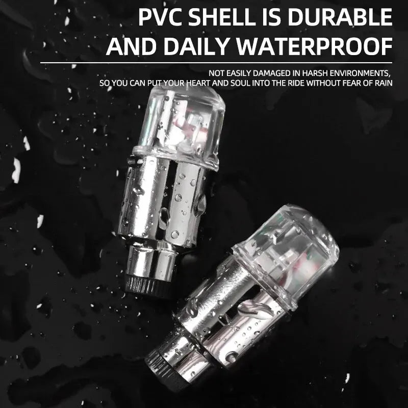 4x Neon Tire Valve Cap Lights Durable Vibrating Flashing Wheel Tire