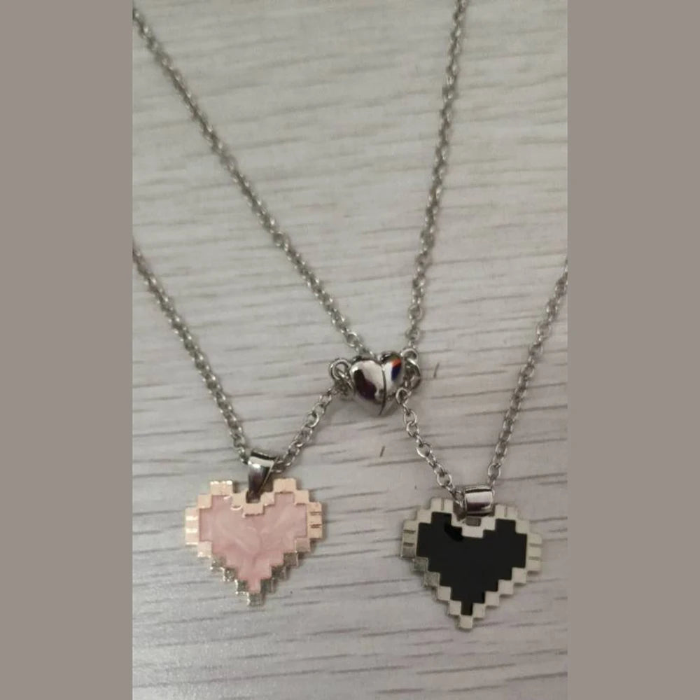 A Couple'S Necklace Valentine'S Day Creative Magnetic Heart-Shaped