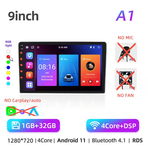 2Din Android 7"/9"/10" QLED IPS Car Radio Autoradio 2 Din Universal