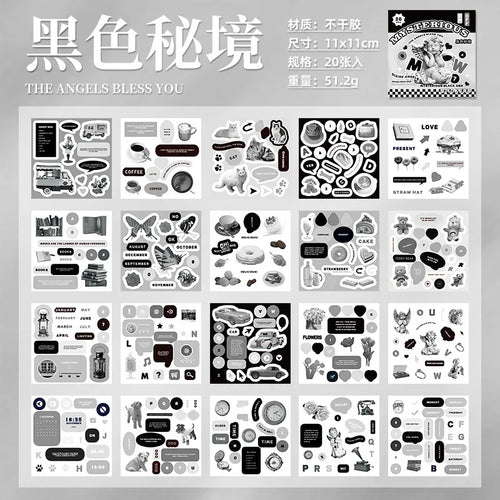 20 pcs INS Aesthetic Landscape Sticker Book DIY Journal Decoration Art